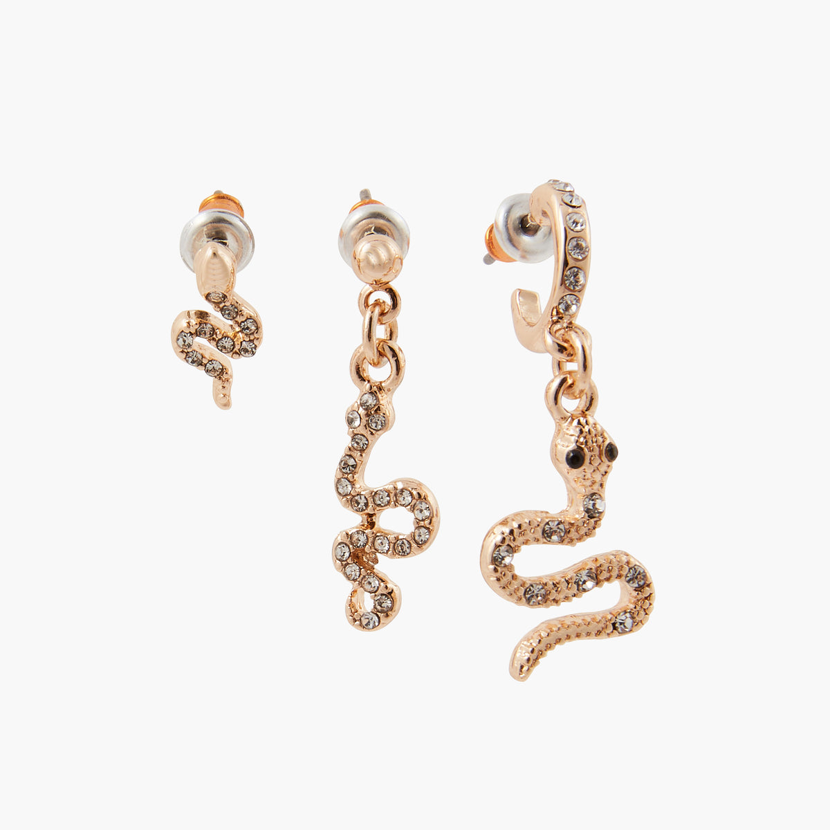 Set de 3 boucles d'oreilles serpent Gadget Mode Bo