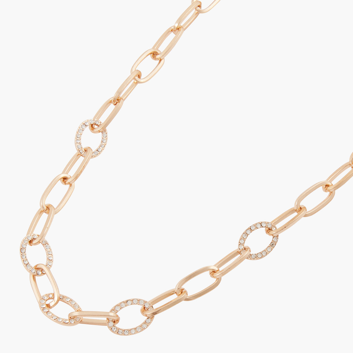 Collier maillons avec strass - doré