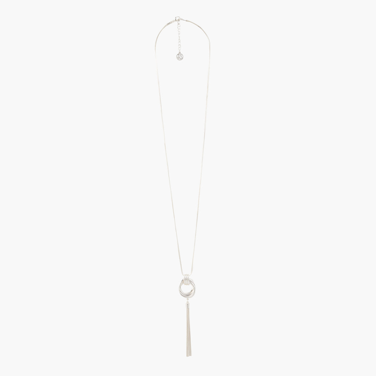 Collier long avec nœud en métal