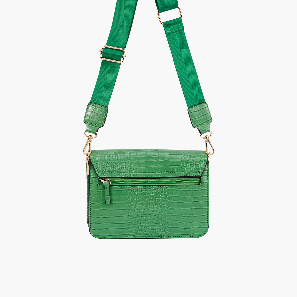 Sac à bandoulière effet croco - vert