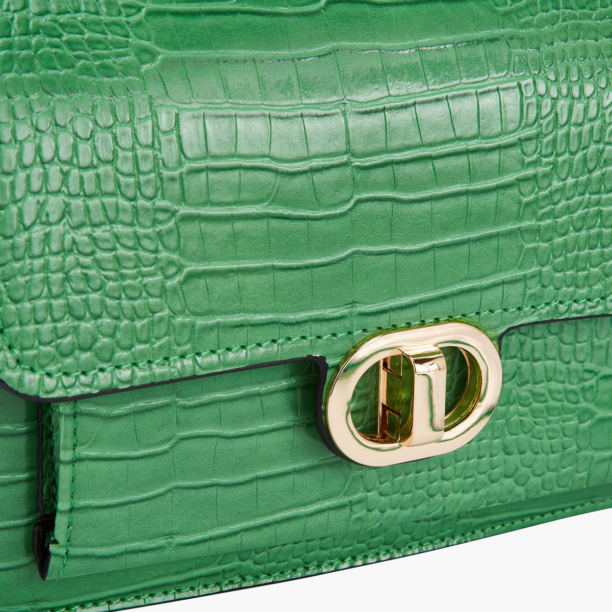 Sac à bandoulière effet croco - vert