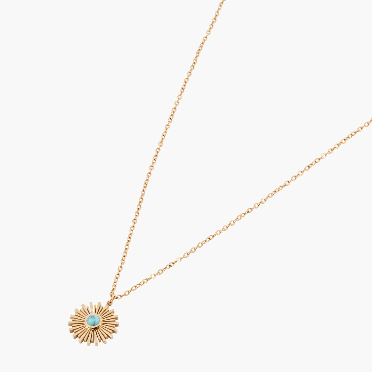 Collier en acier avec pendentif soleil