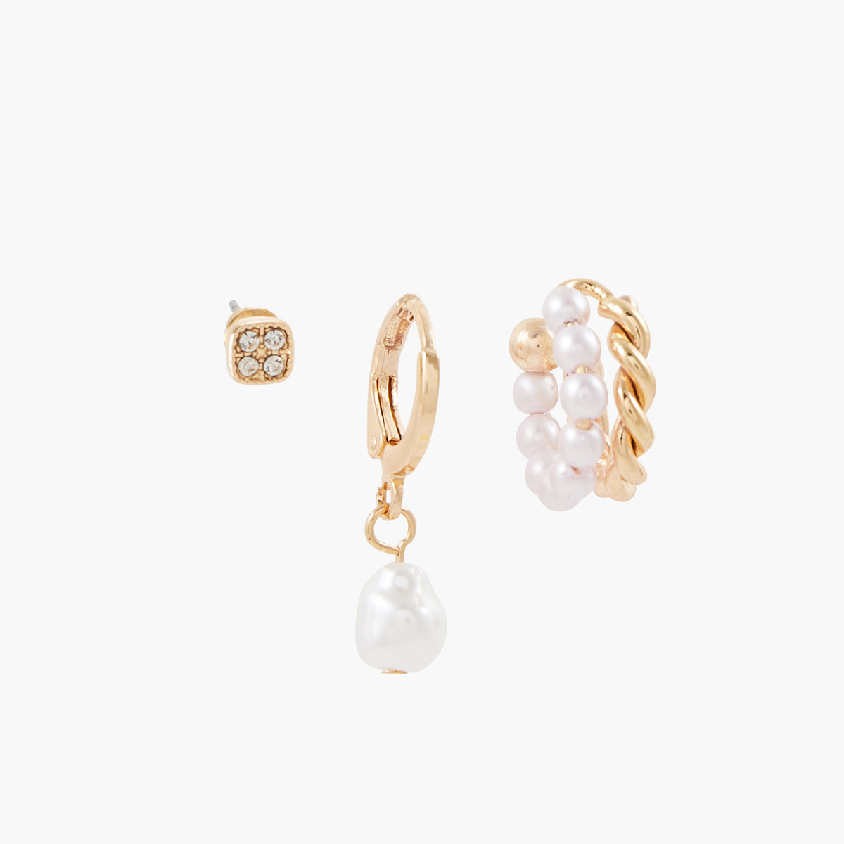 Set de 3 bijoux d'oreilles - doré