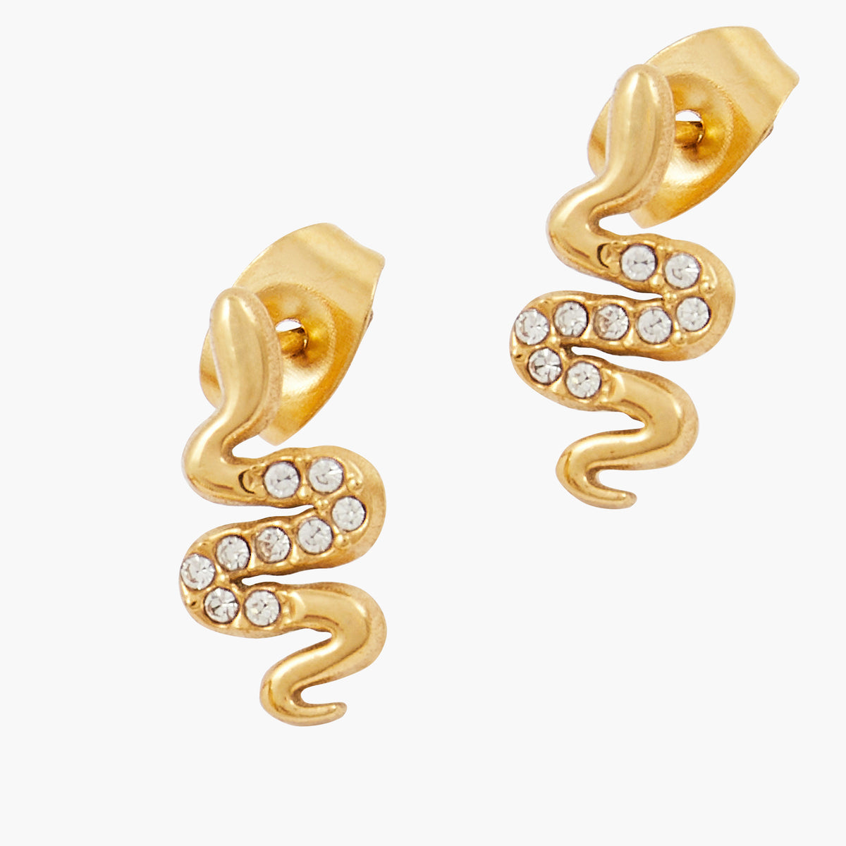 Boucles d'oreilles serpents avec strass