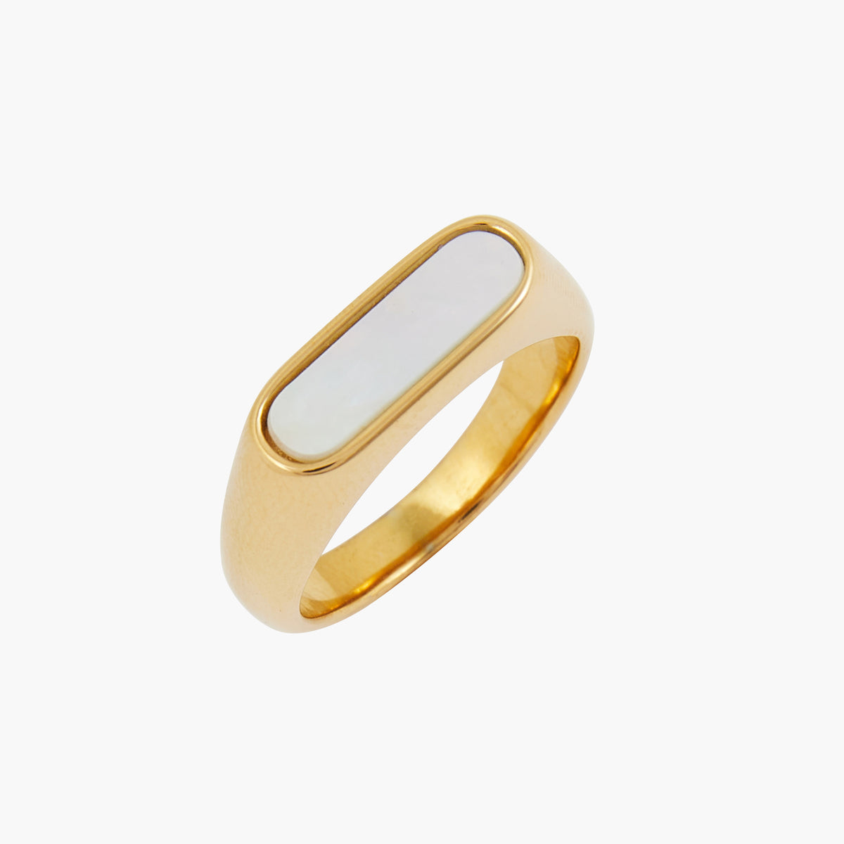 Bague en acier avec nacre