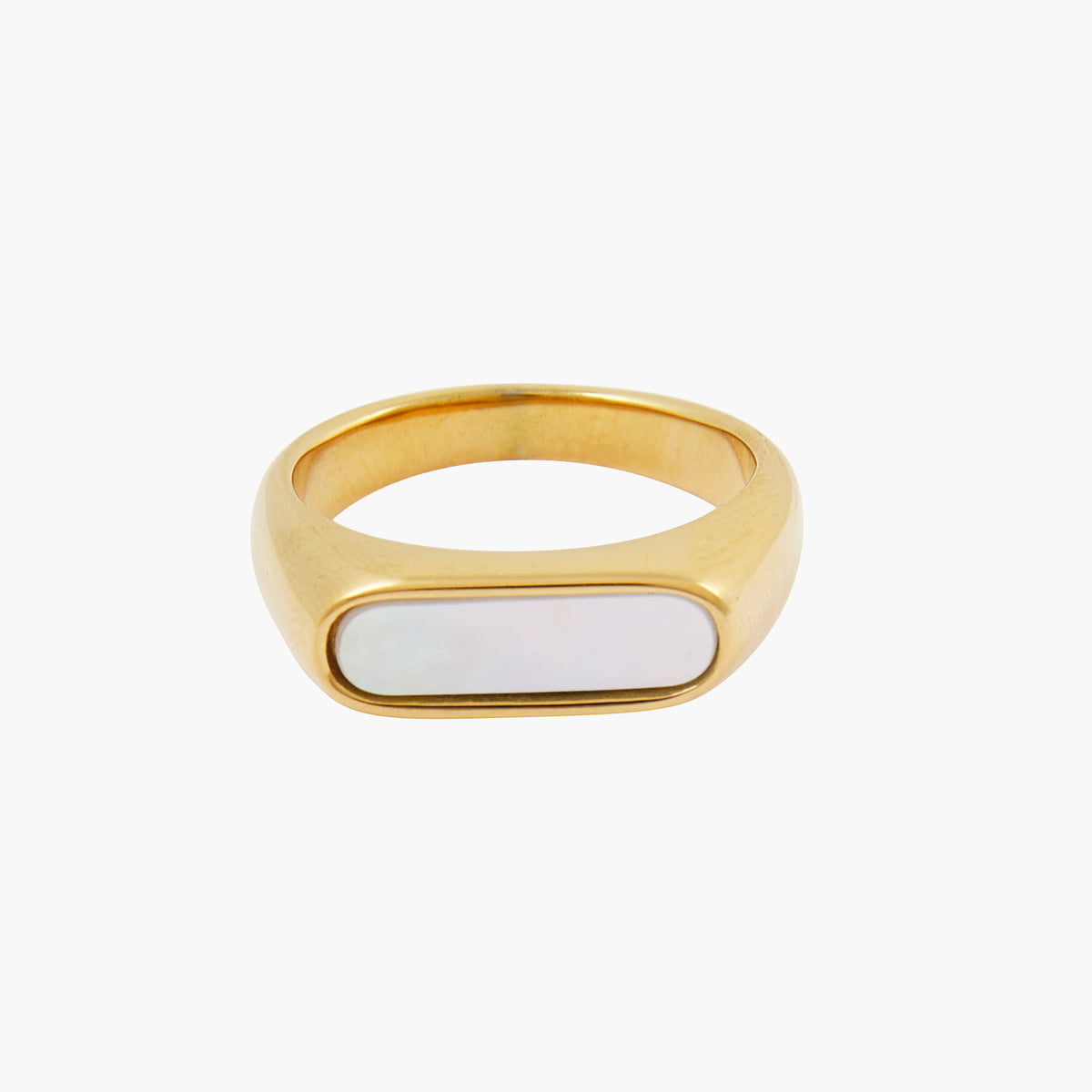 Bague en acier avec nacre