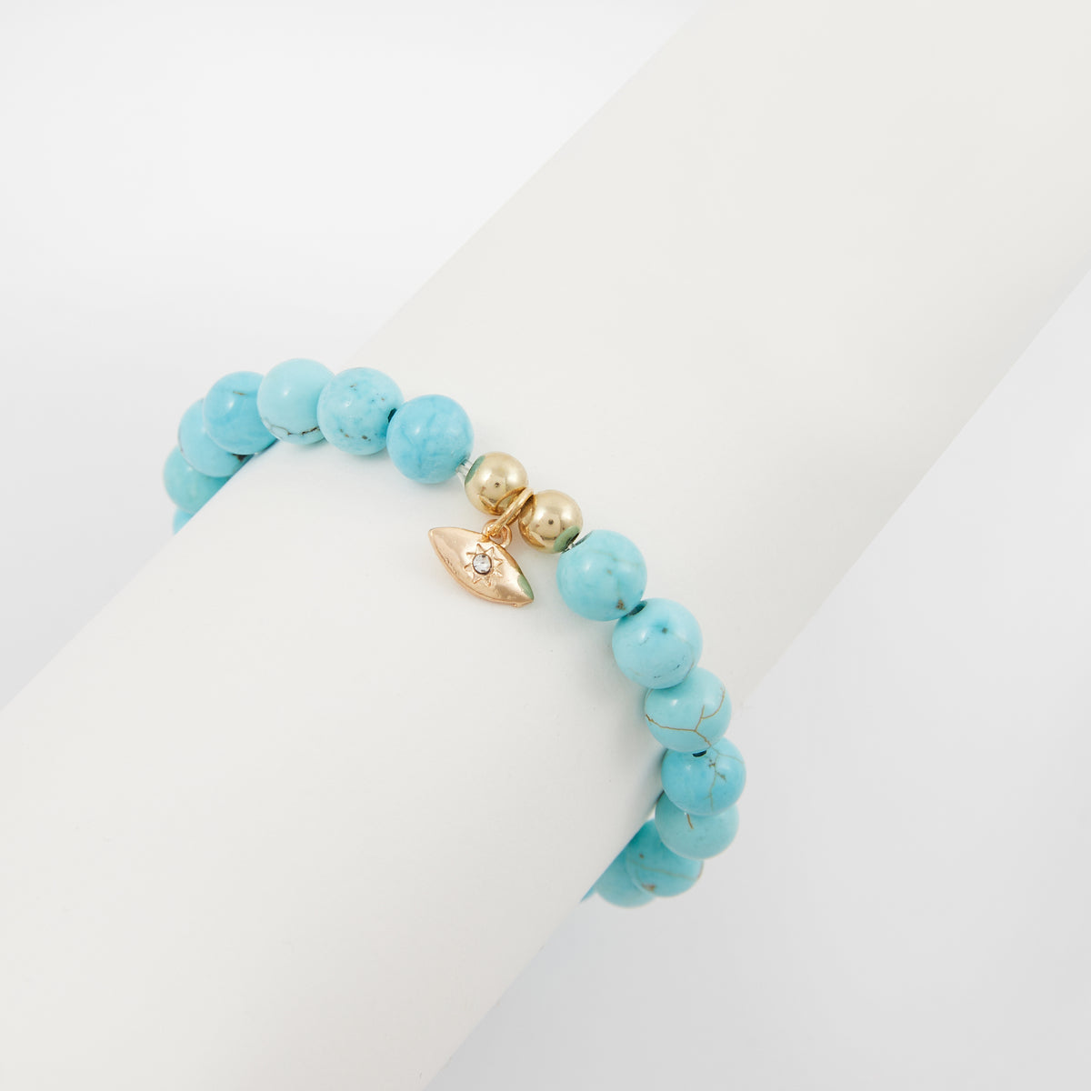 Bracelet perles de Turquoise - bleu