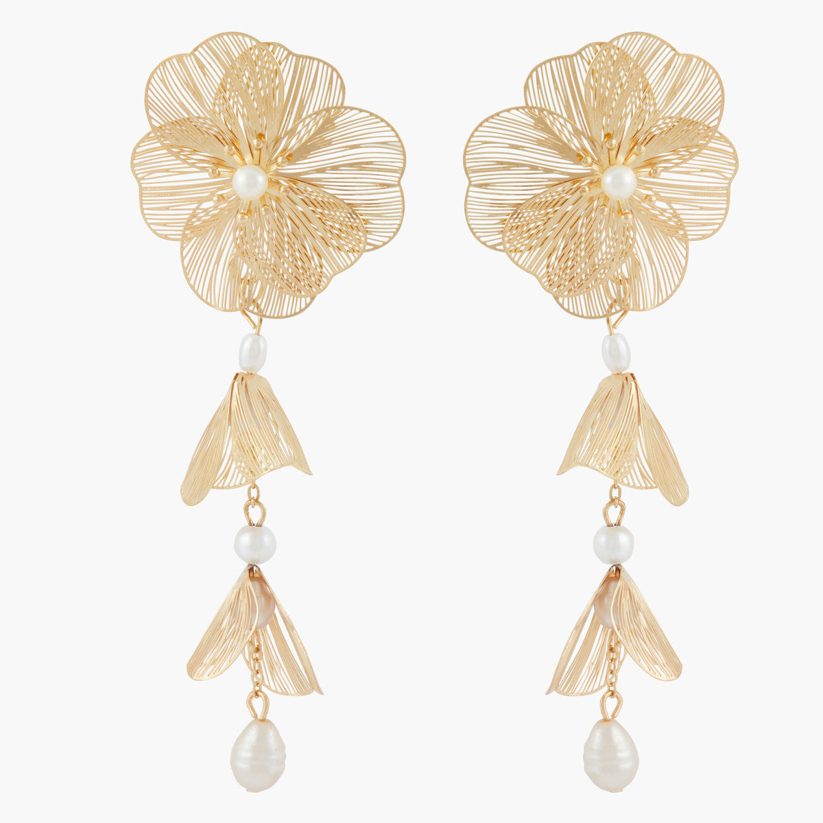 Boucles d'oreilles fleurs en filigrane Pastel Prairy