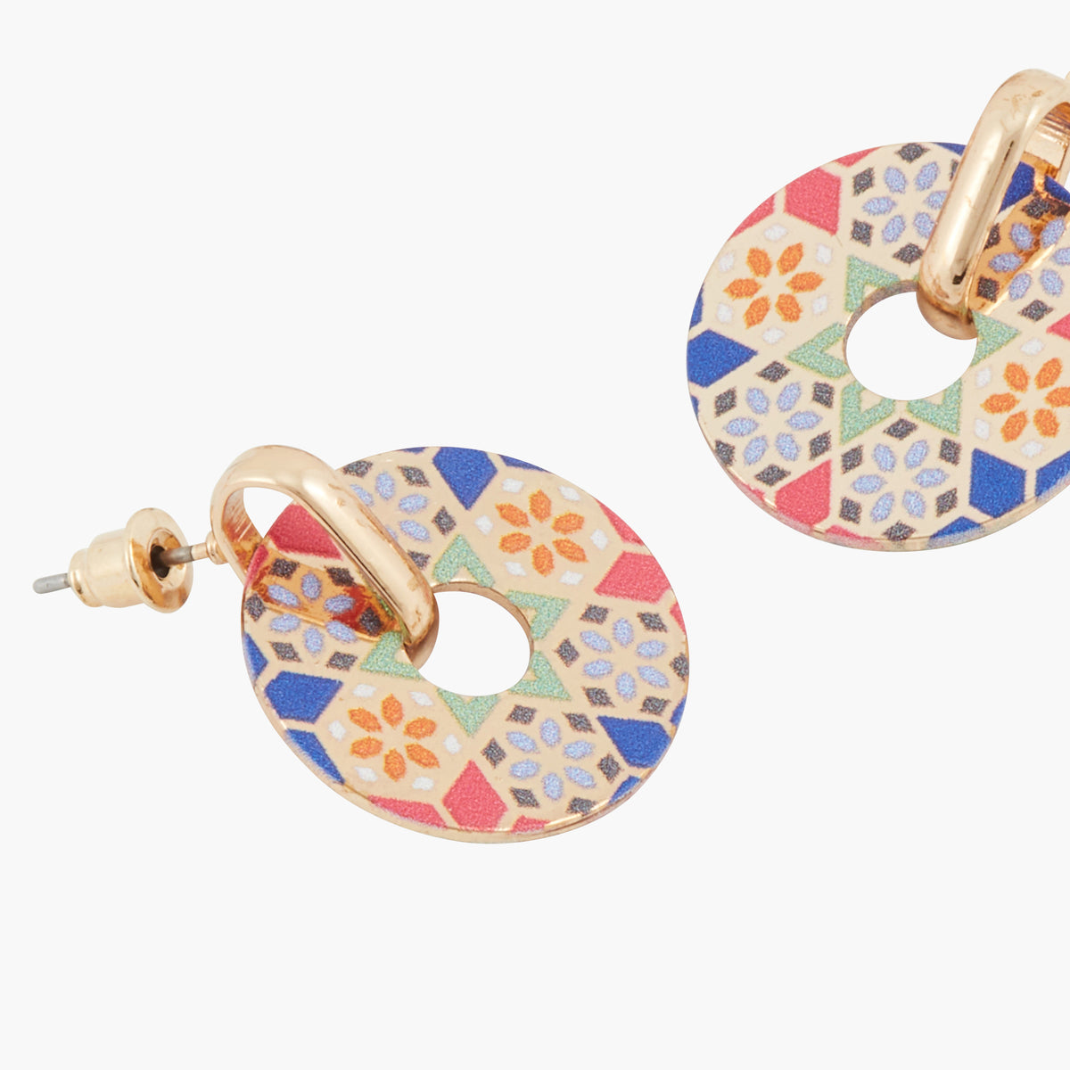 Boucles d'oreilles pendantes avec cercles imprimés Merinid