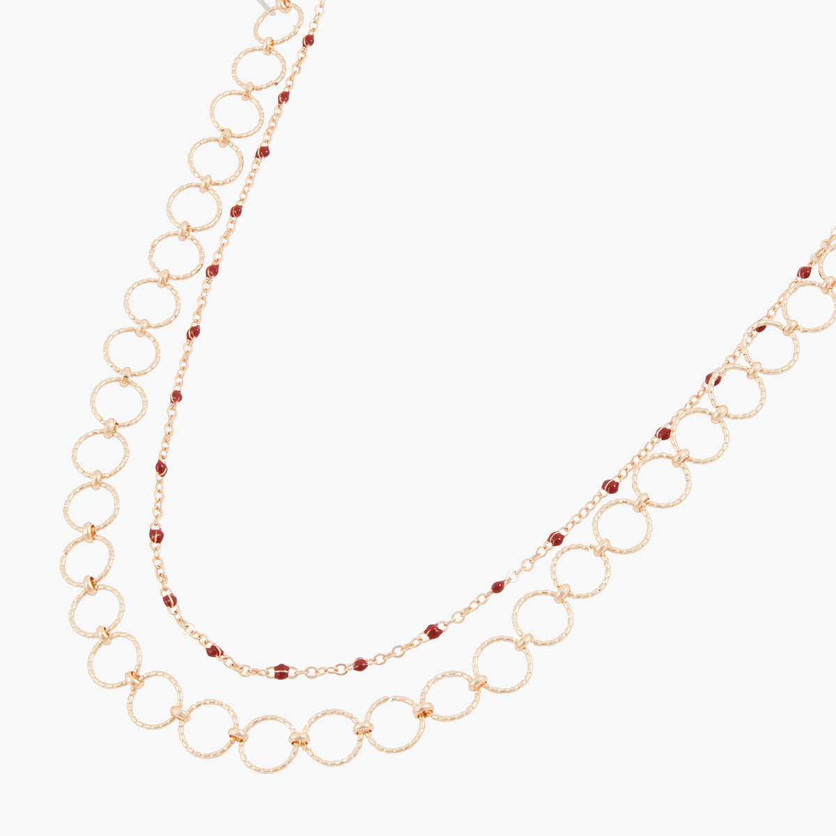 Collier multirang chaine avec cercles ciselés