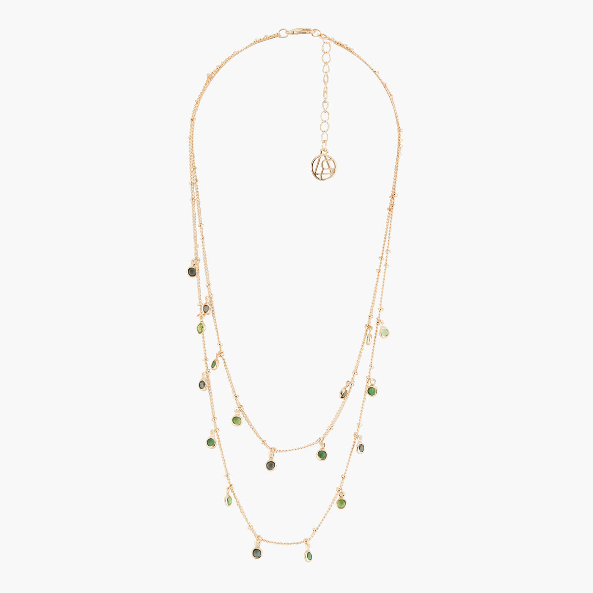 Collier 2 rangs courts avec pierres facettées Scultured Glass