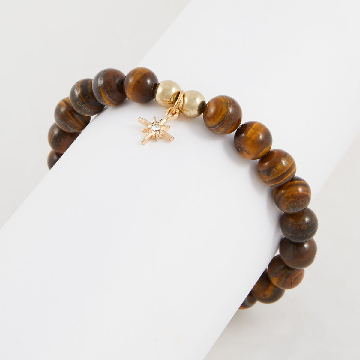 Bracelet perles d'Oeil de Tigre - marron