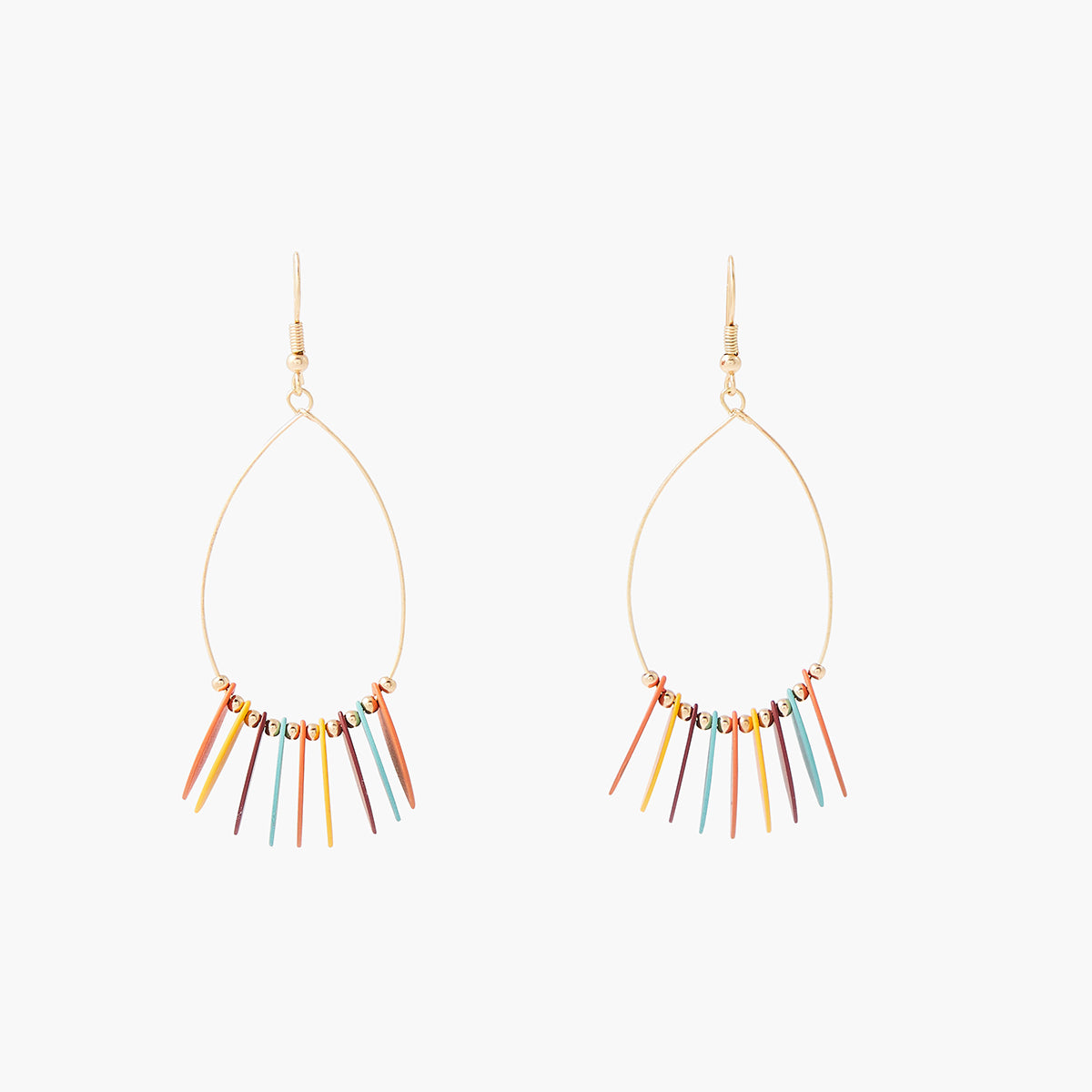 Boucles d'oreilles gouttes avec navettes colorées