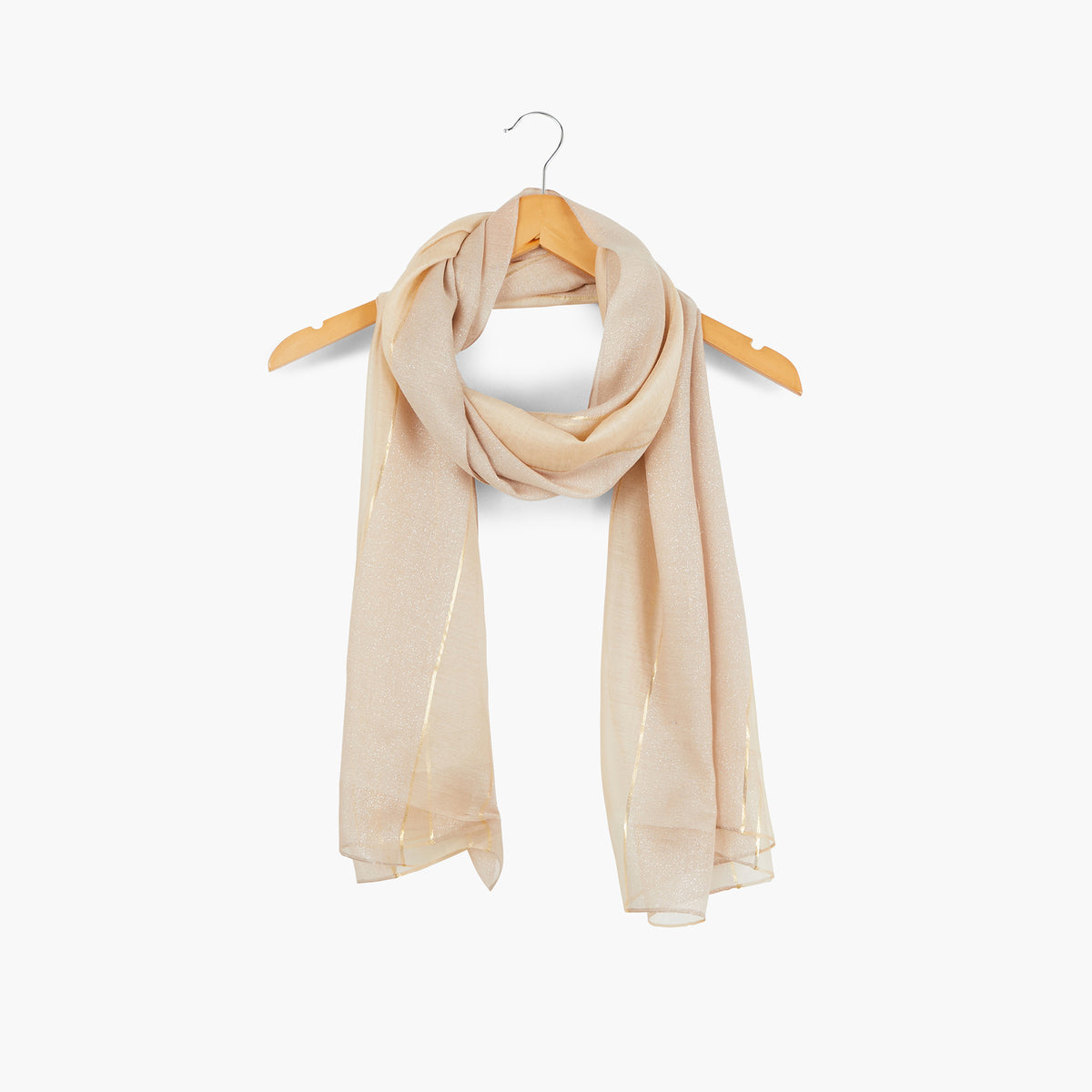 Foulard bandes en lurex - beige