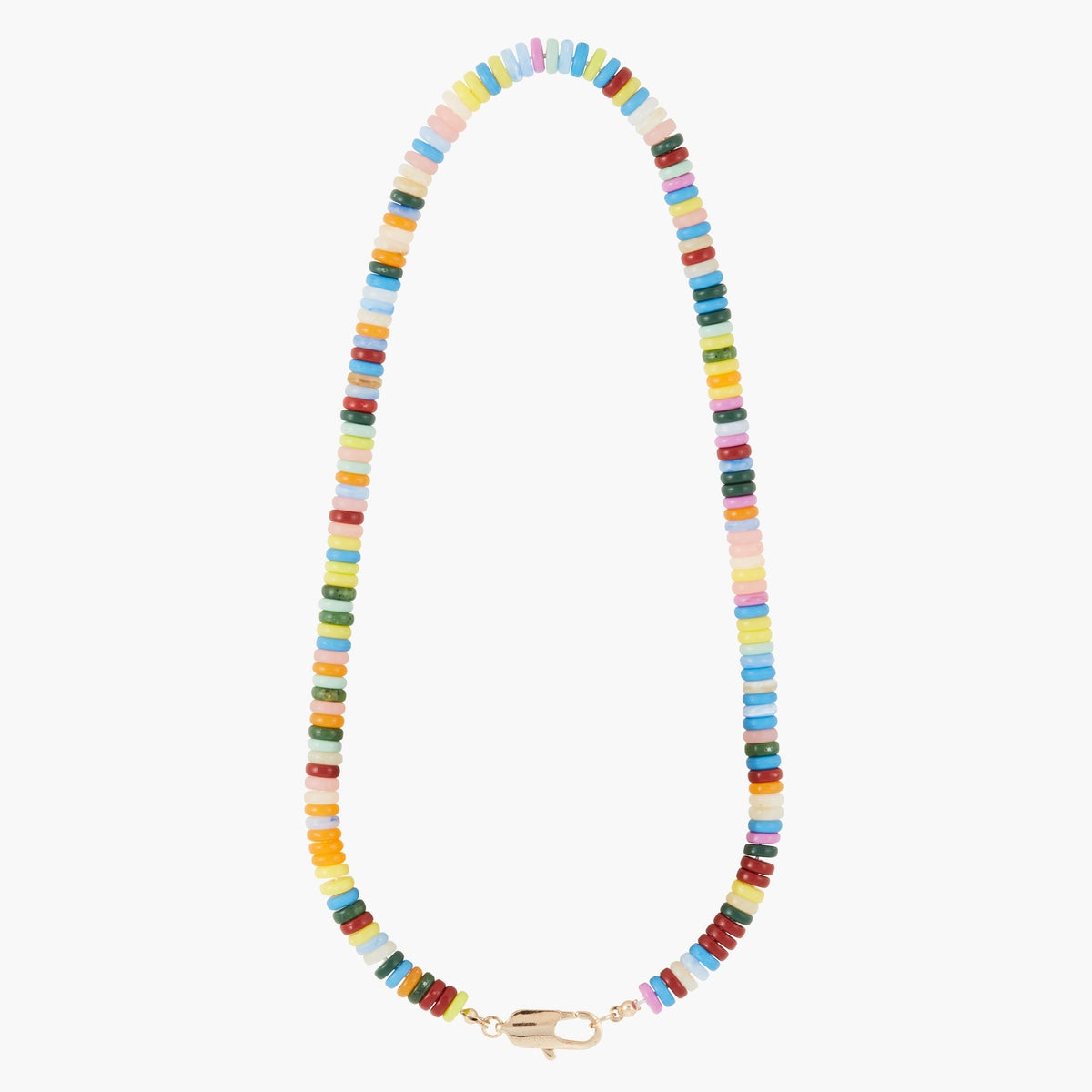 Collier de perles plates - multicolore