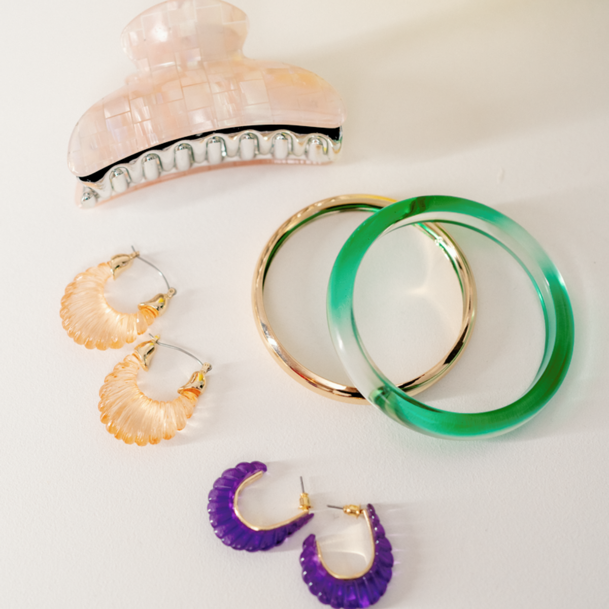 Set de 2 bangles - vert et doré