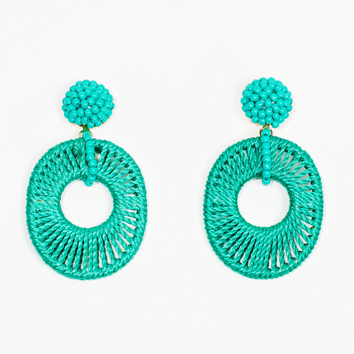 Boucles d'oreilles pendantes ovales - vert