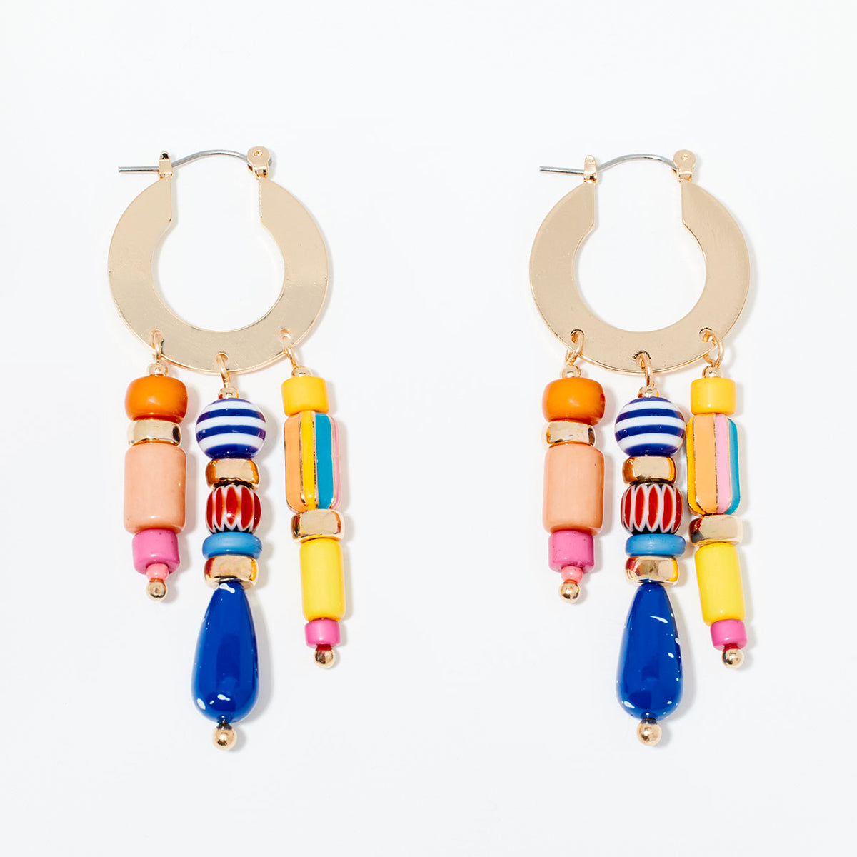 Boucles d'oreilles pendantes à perles fantaisies - multicolore