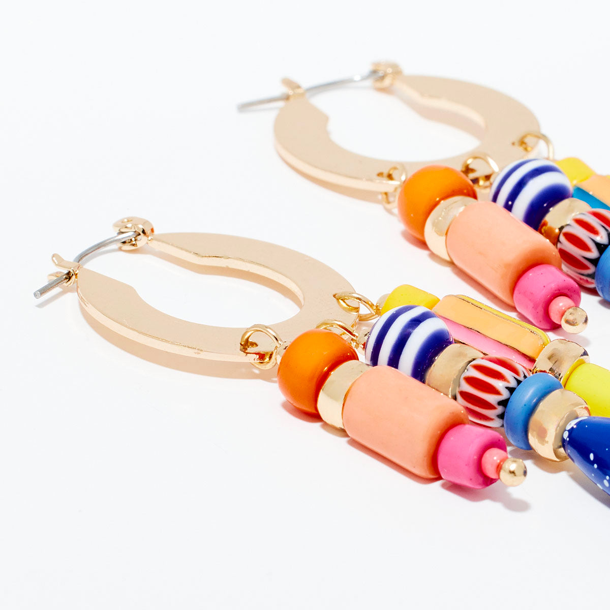 Boucles d'oreilles pendantes à perles fantaisies - multicolore