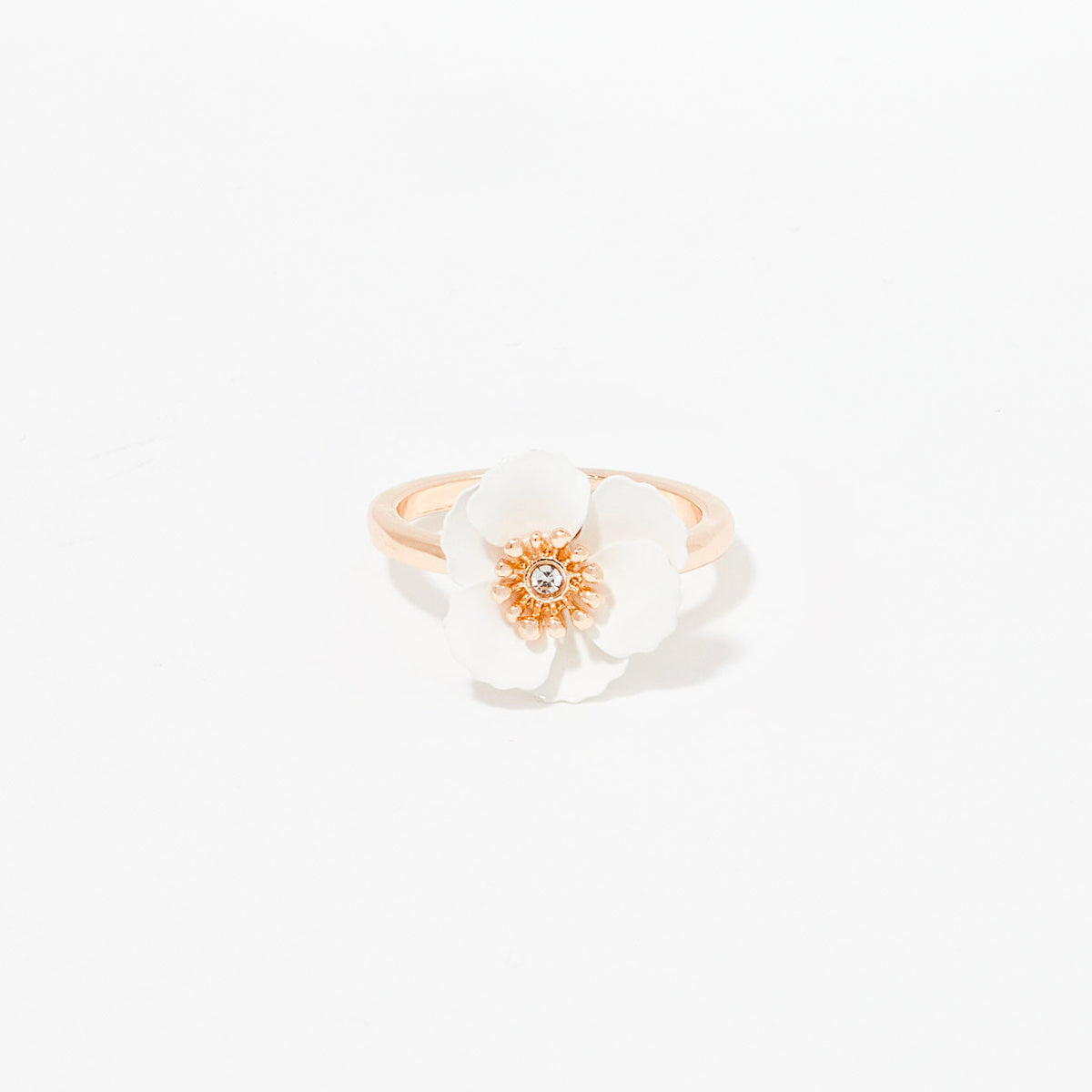 Bague fleur blanche