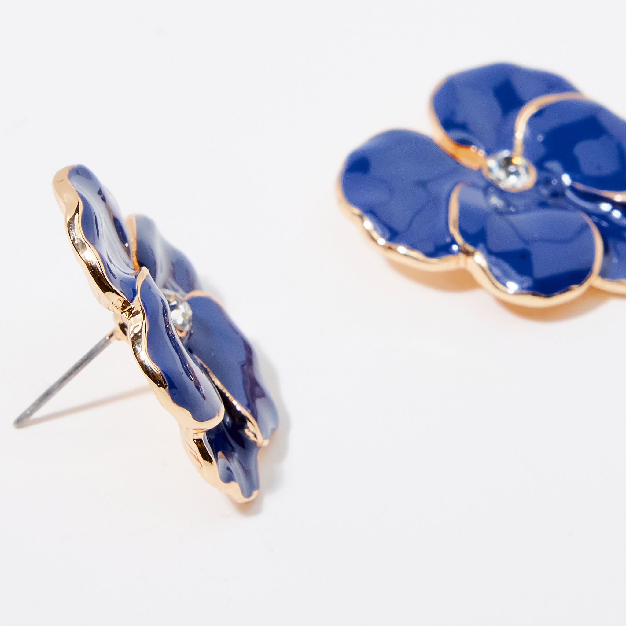 Boucles d'oreilles fleurs bleues