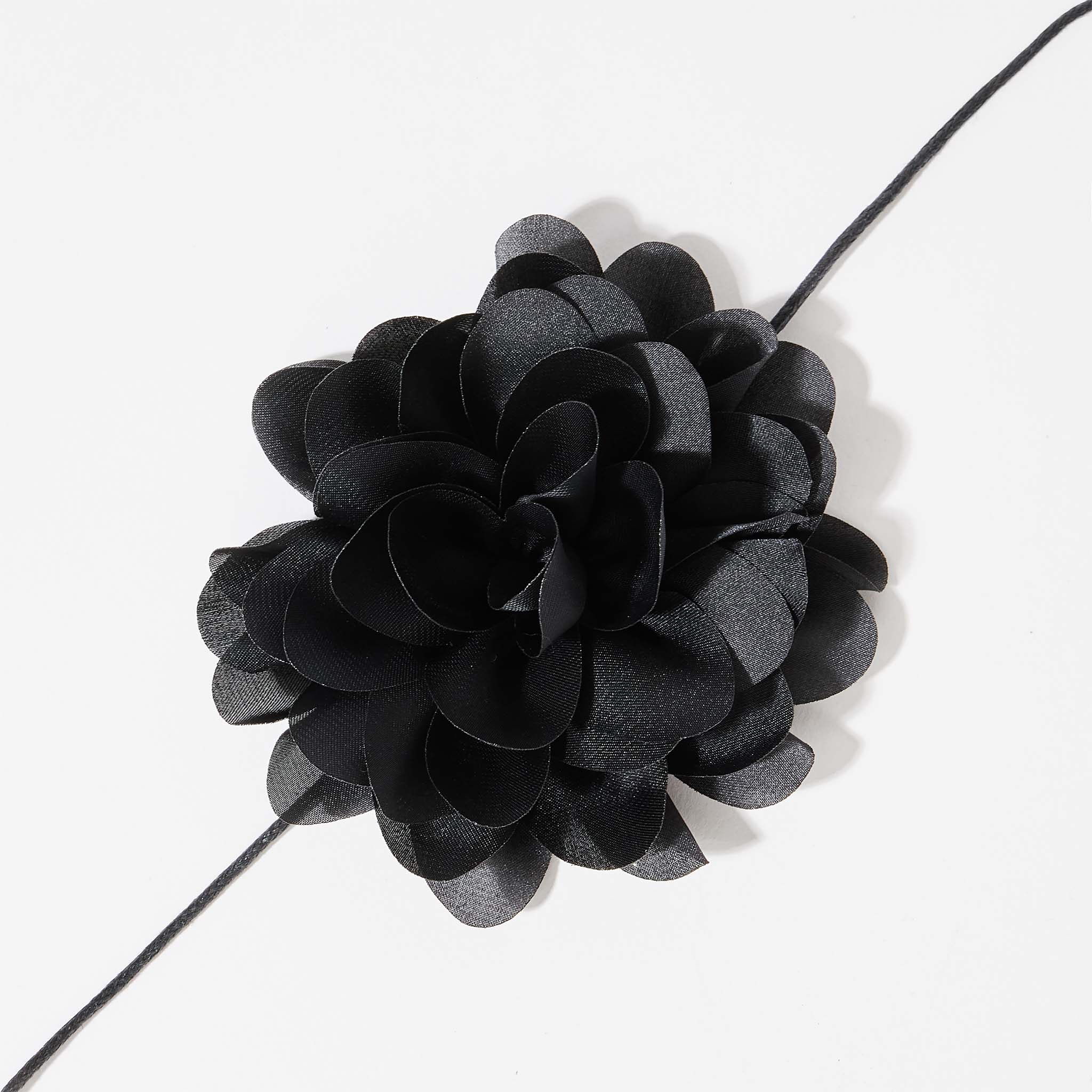 Choker fleur satinée