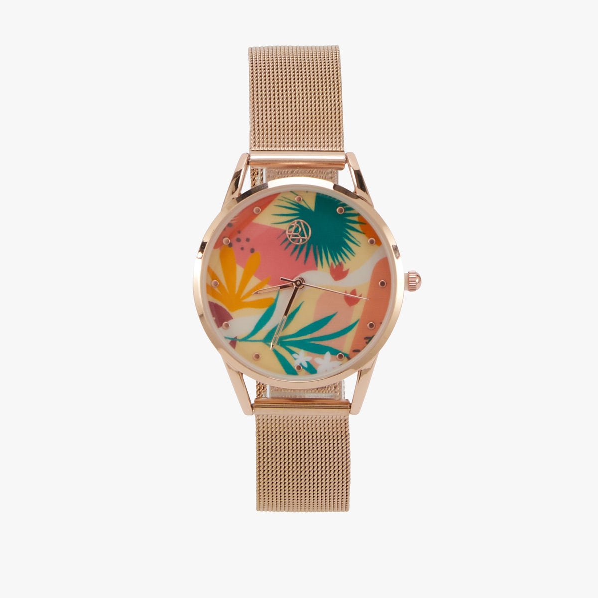 Montre quartz imprimée fleurs