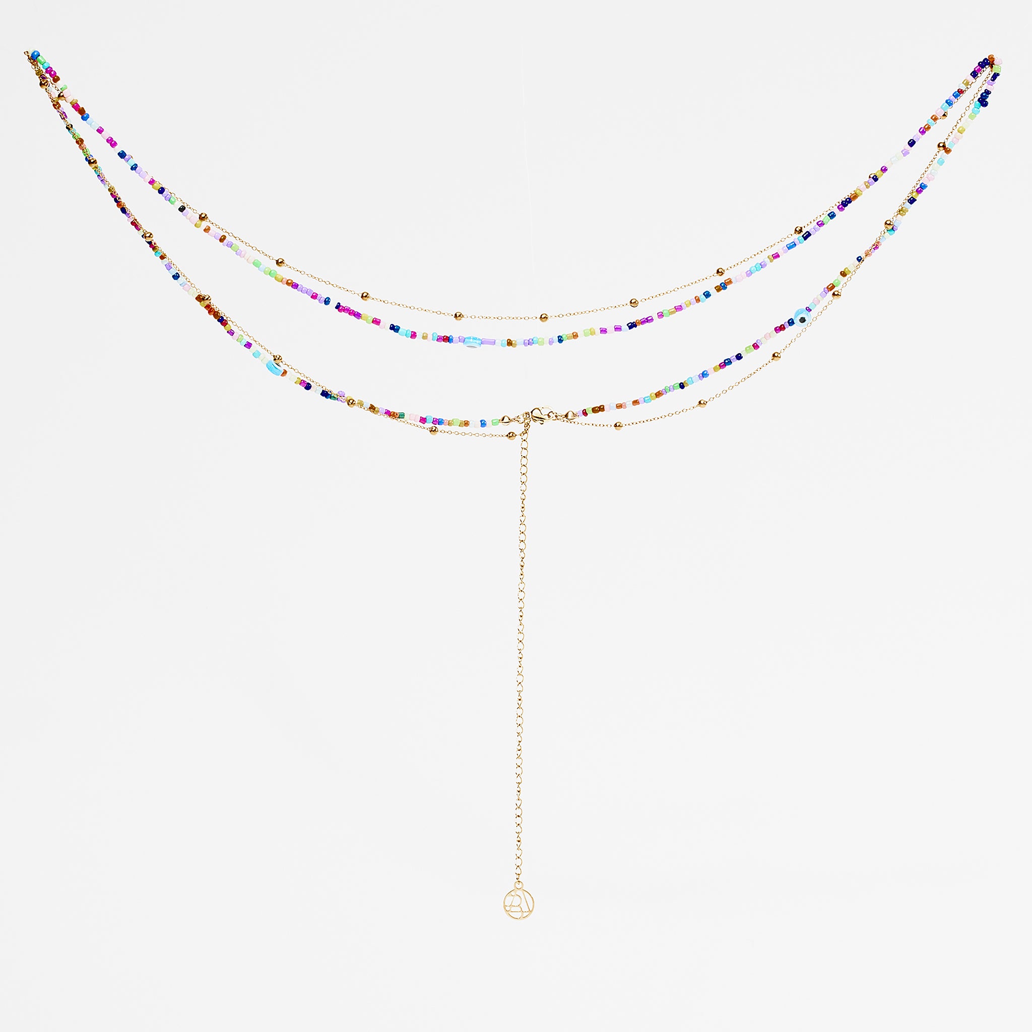 Chaine de taille perles de rocaille - multicolore