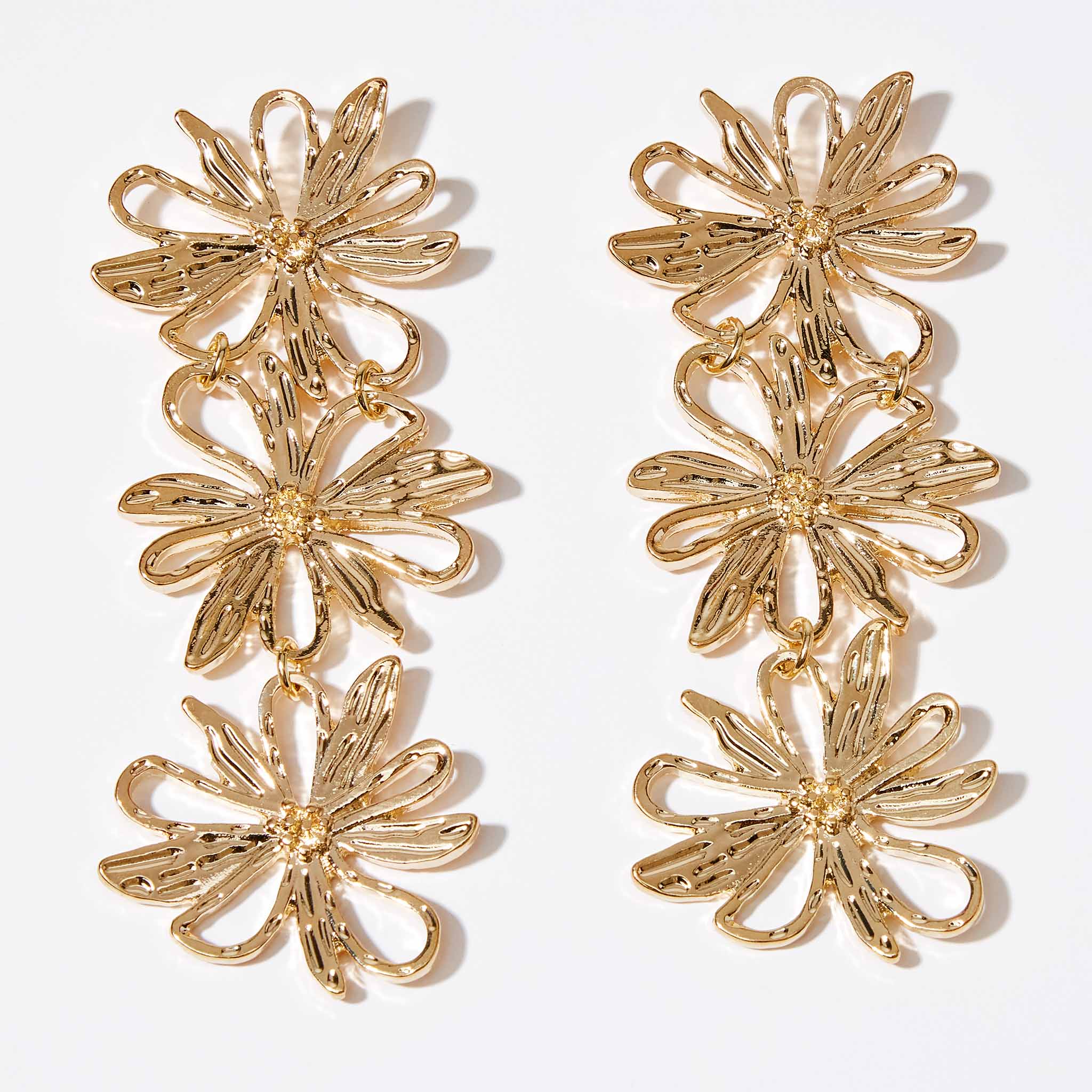 Boucles d'oreilles longues à fleurs