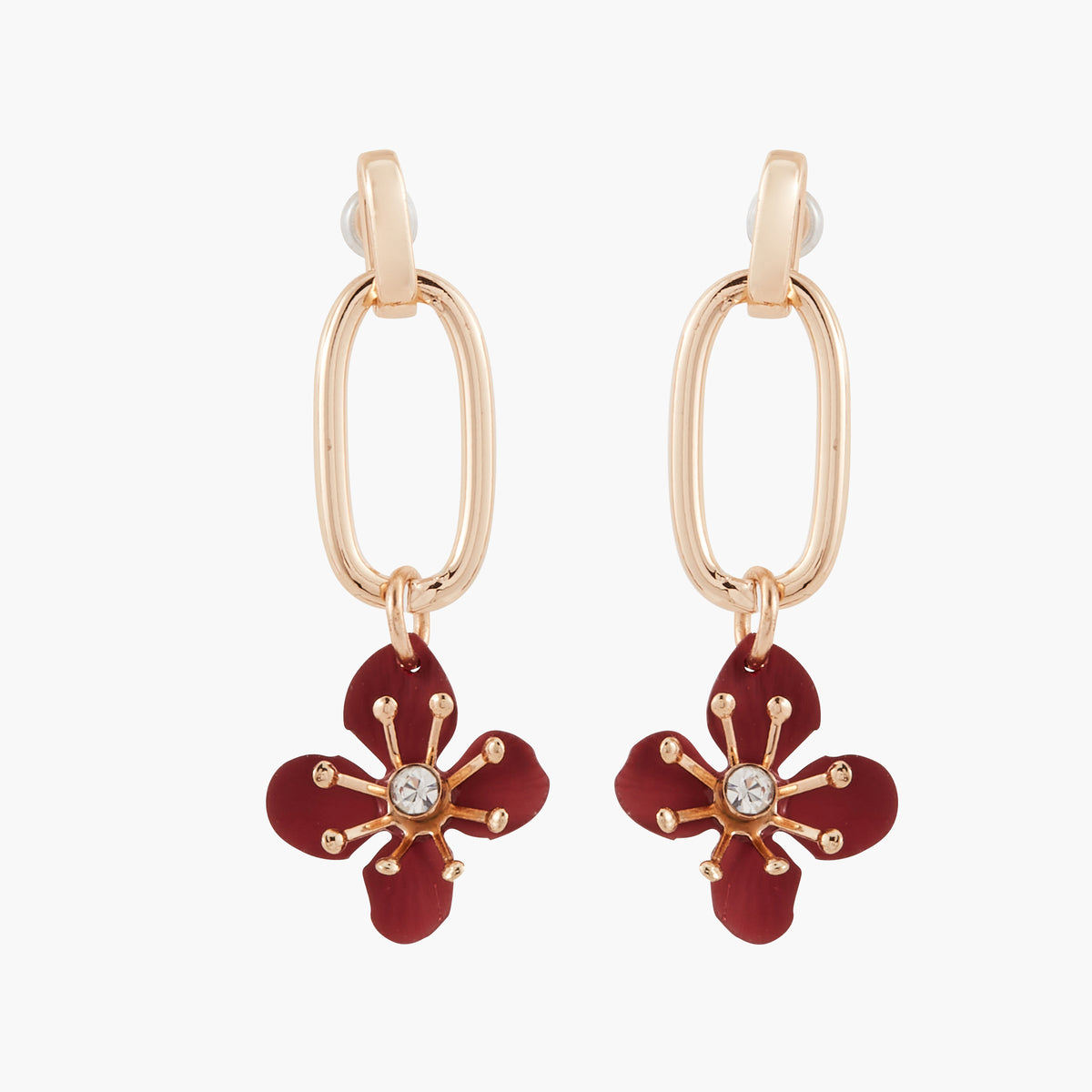 Boucles d'oreilles ovales avec fleurs Petal Fields