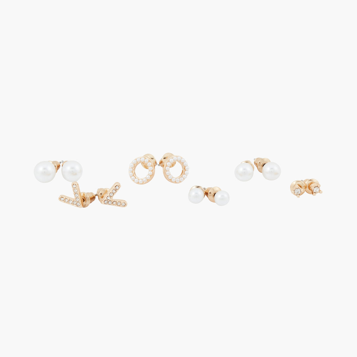 Set de 6 puces d'oreilles perles et strass