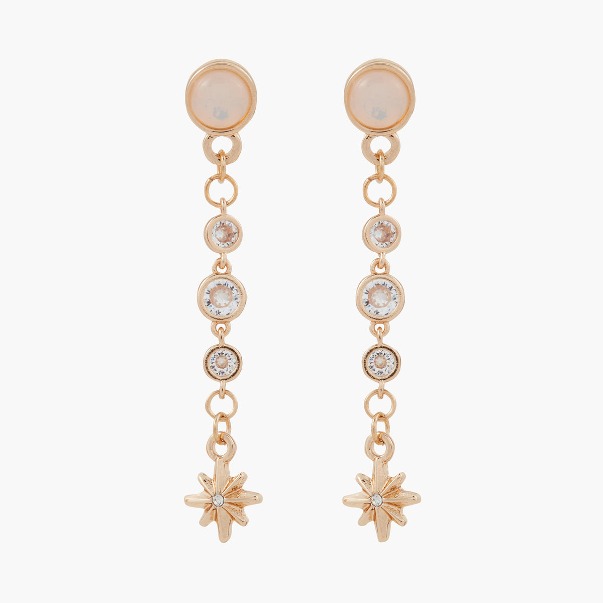 Boucles d'oreilles longues pendants strass et étoiles - Space Odysey