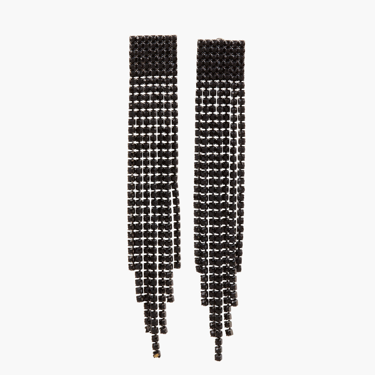 Boucles d'oreilles cascade strassée noires Velvet Luxury