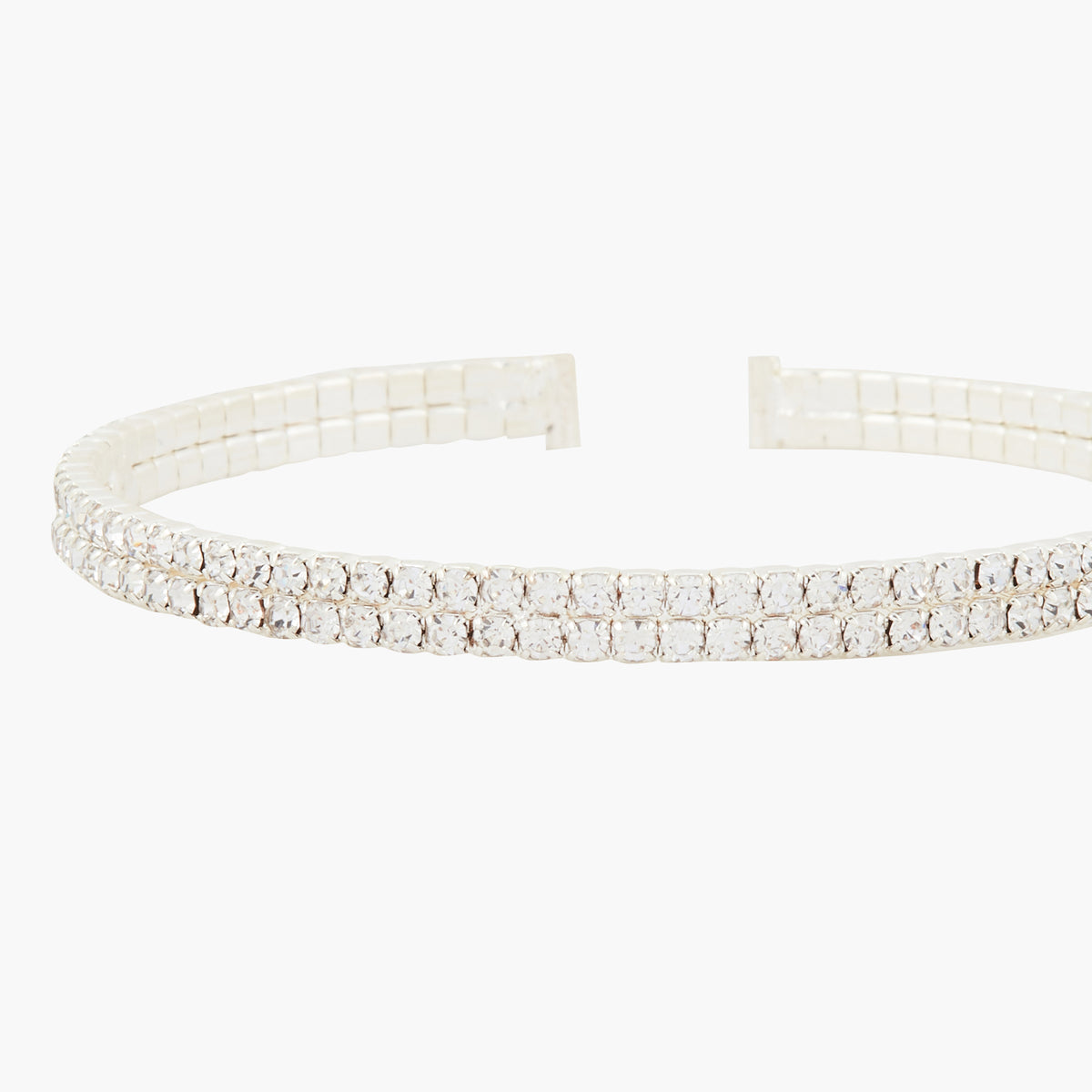 Bracelet jonc avec strass argenté