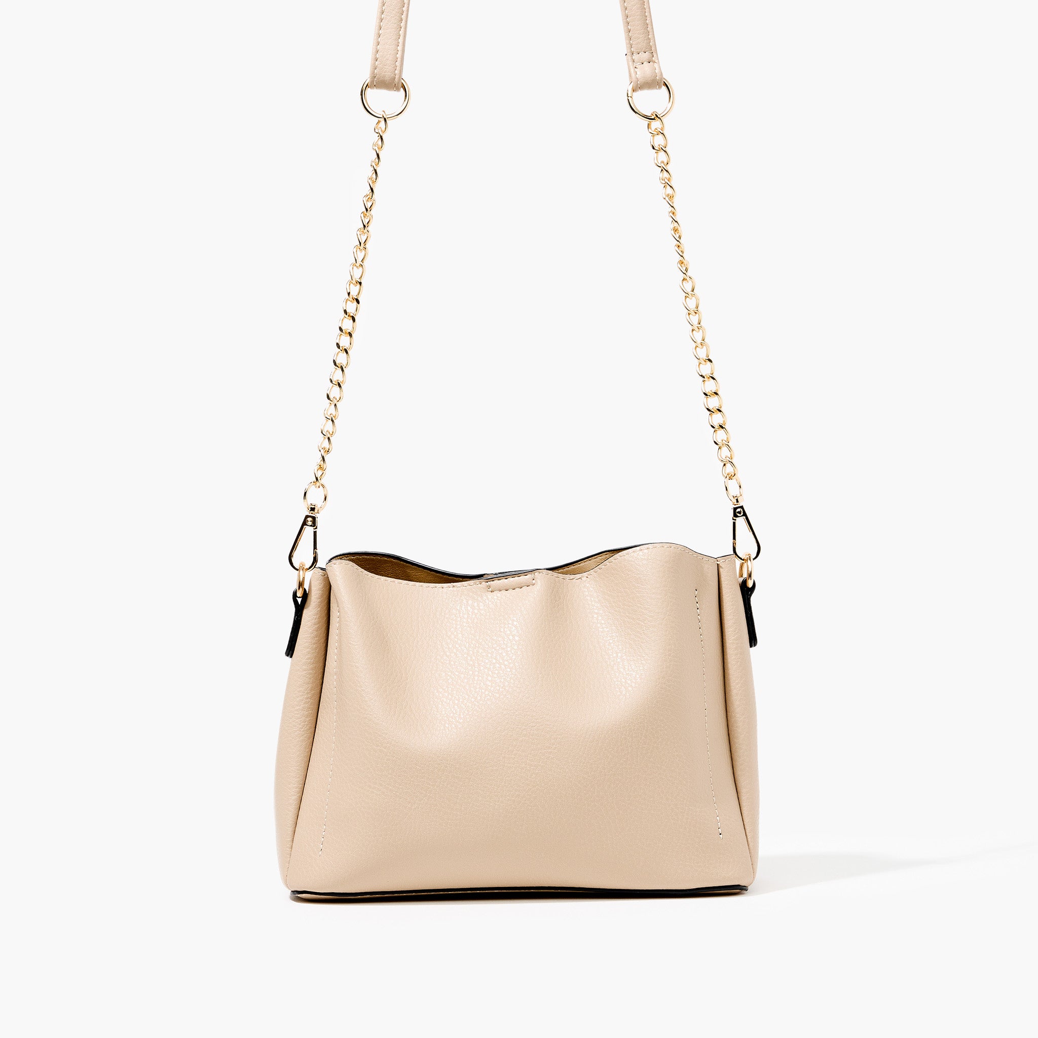 Sac à bandoulière chaîne - beige