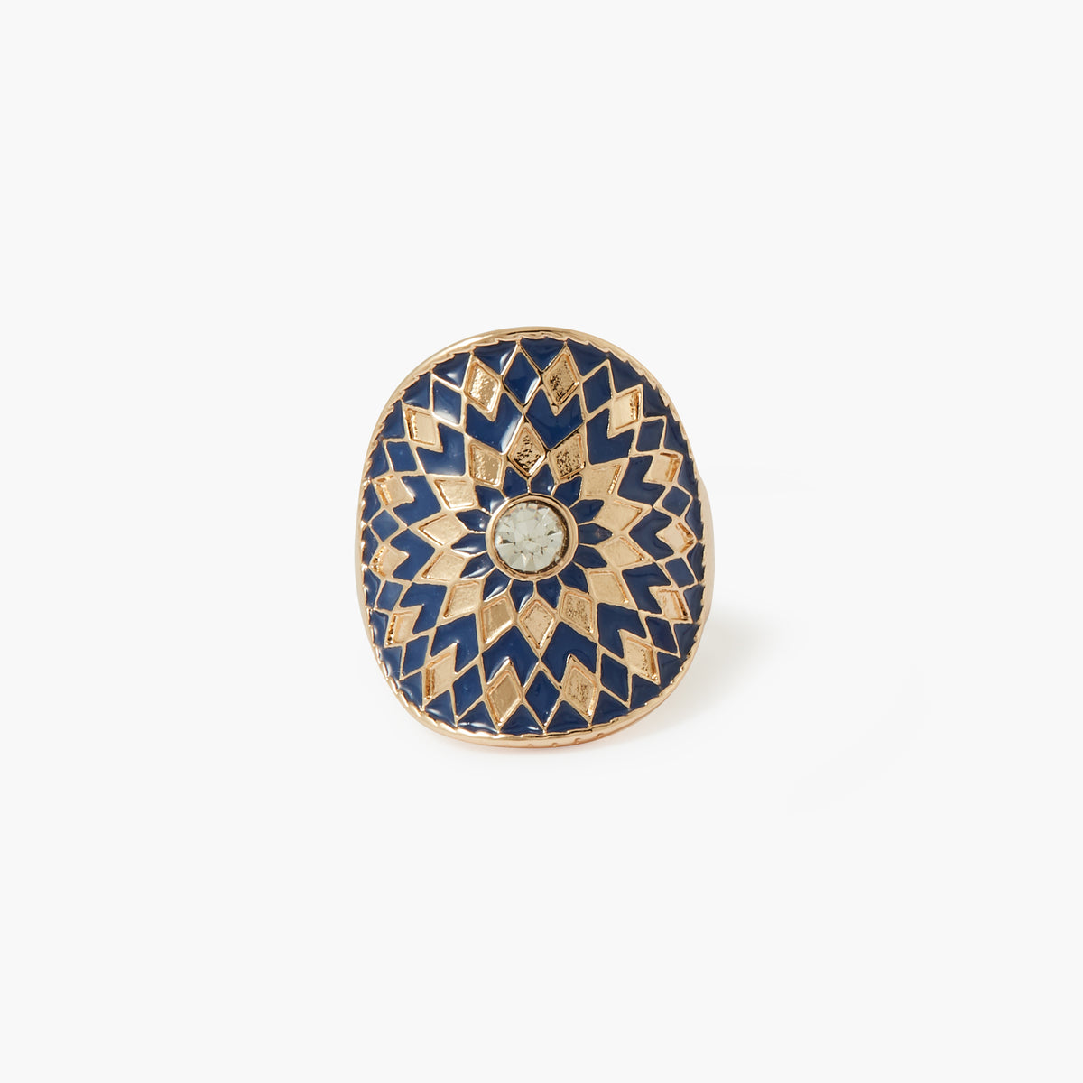 Bague mosaïque - bleu et doré