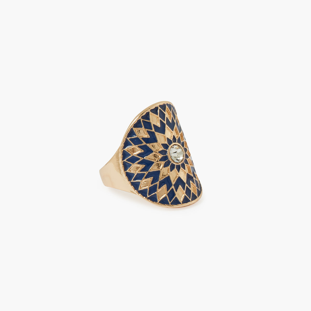 Bague mosaïque - bleu et doré