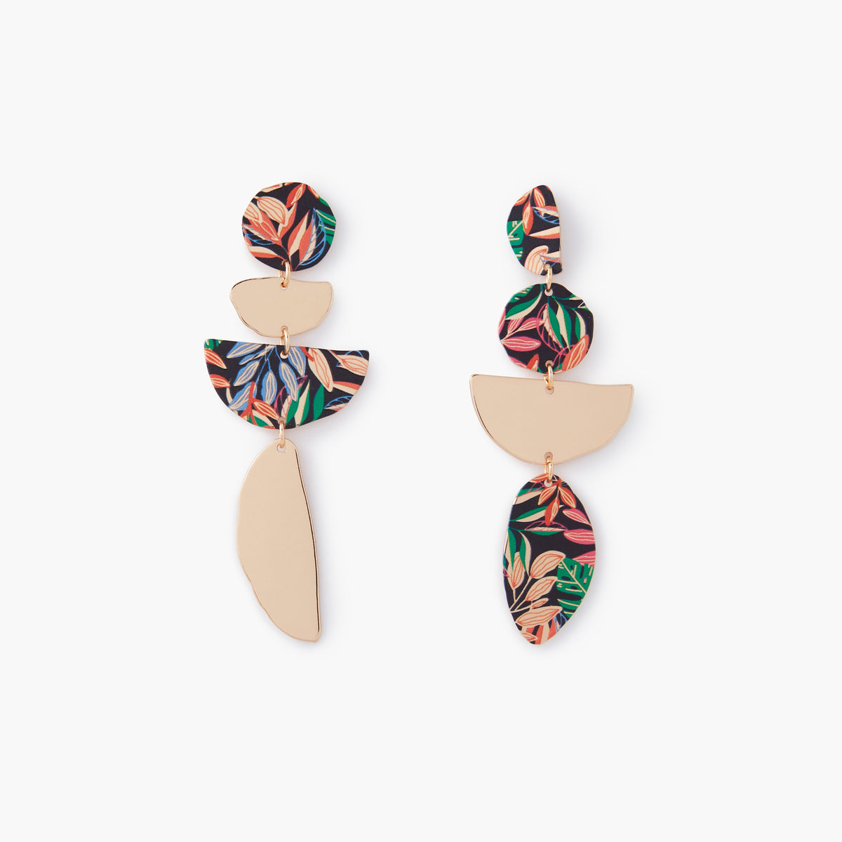 Boucles d'oreilles Balagane asymétriques imprimé floral