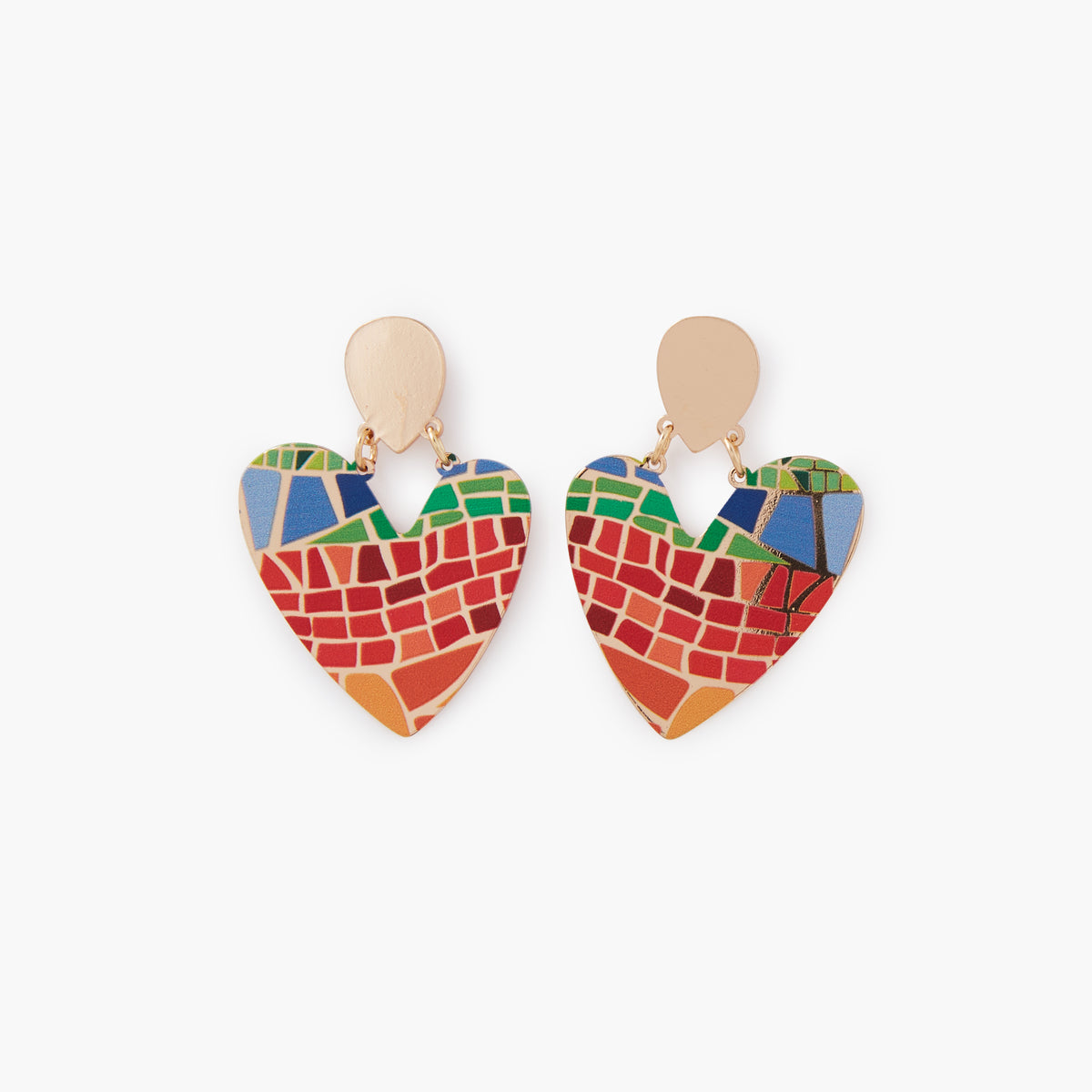 Boucles d'oreilles Balagane coeurs à imprimé mosaïque