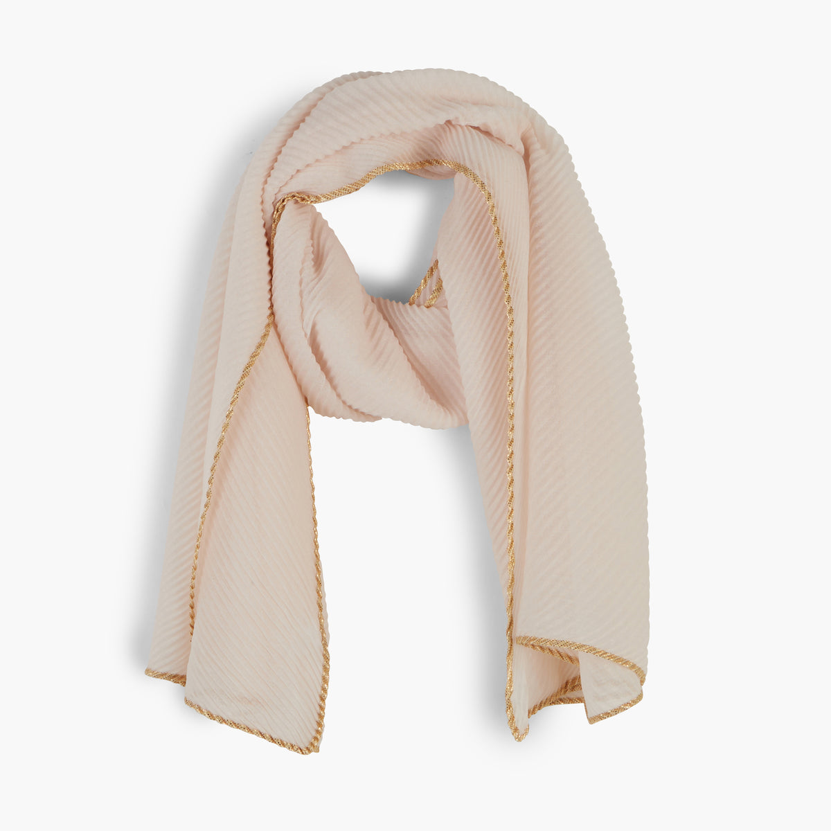 Foulard plissé - écru et doré