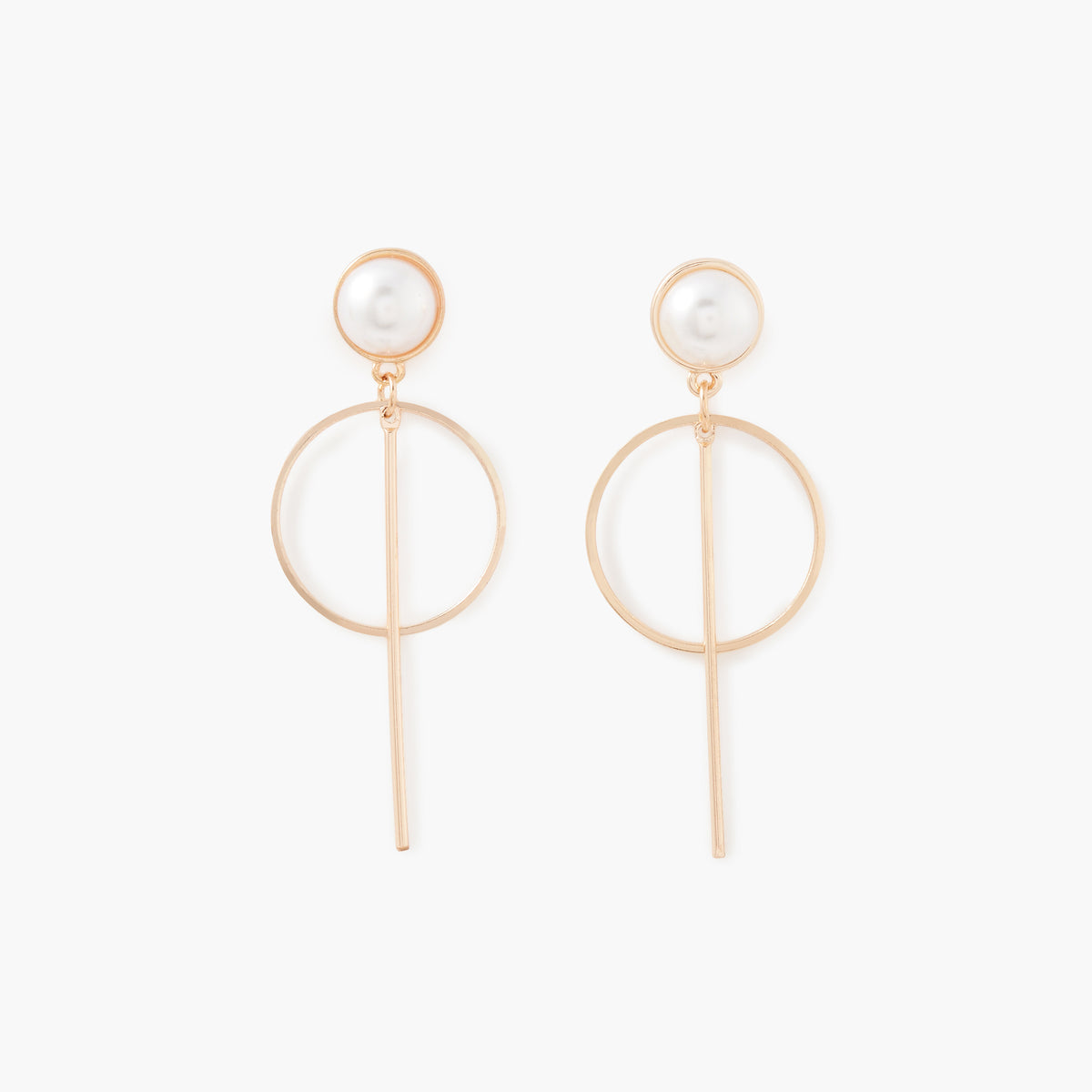 Boucles d'oreilles pendantes cercles et barres