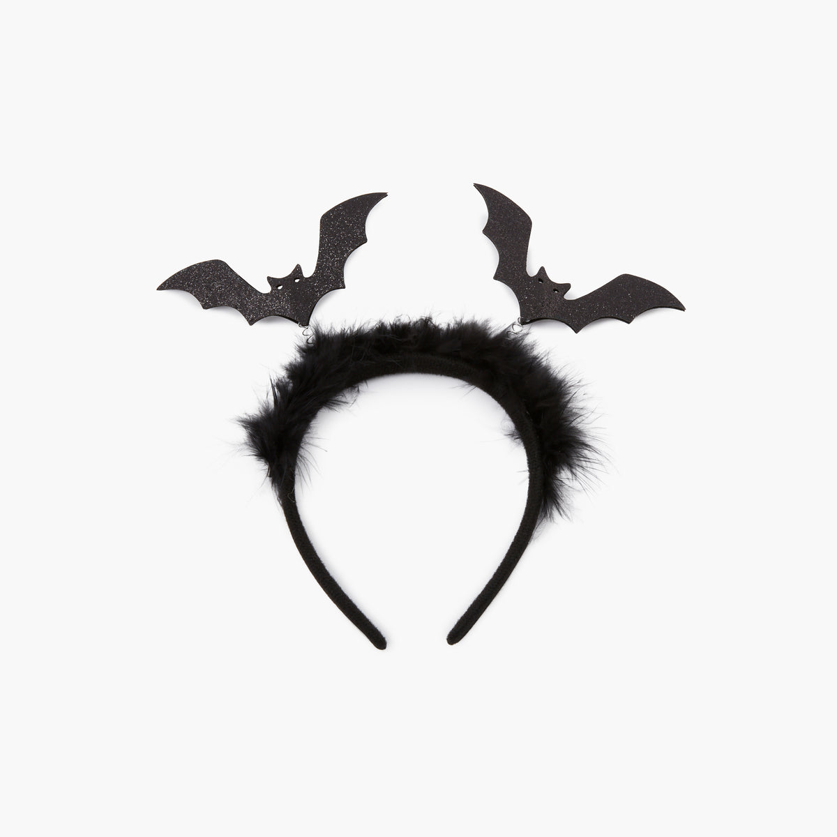 Serre tête chauve souris noir glitter et fourrure Actua Halloween