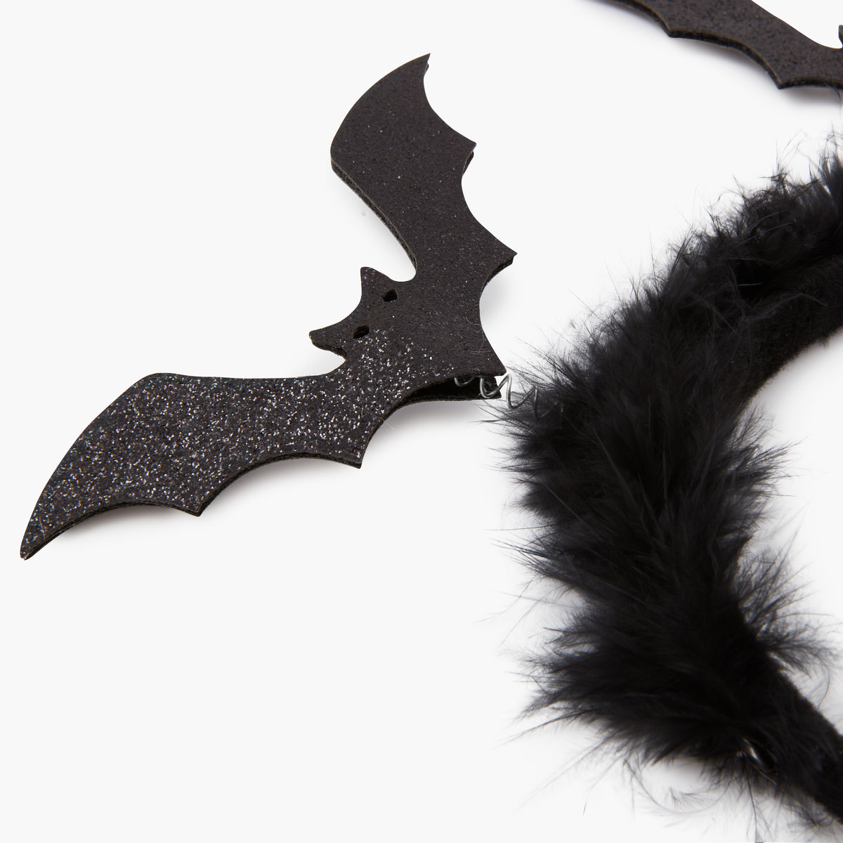 Serre tête chauve souris noir glitter et fourrure Actua Halloween