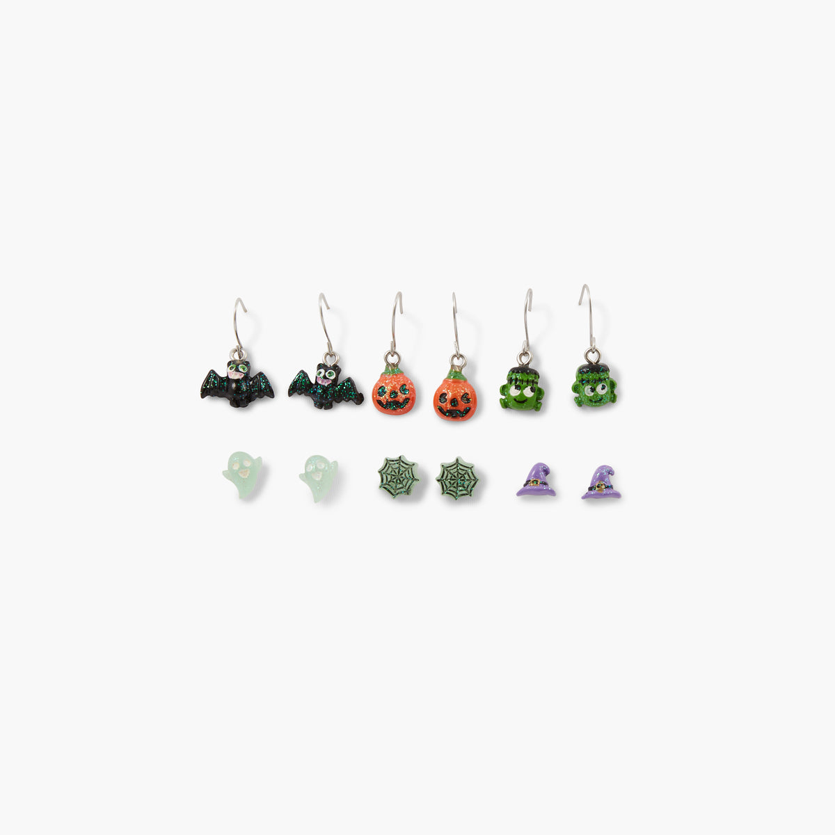 Set de 6 paires de boucles d'oreilles Halloween