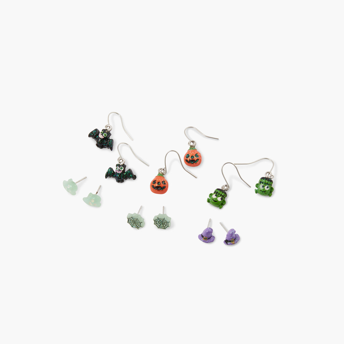 Set de 6 paires de boucles d'oreilles Halloween