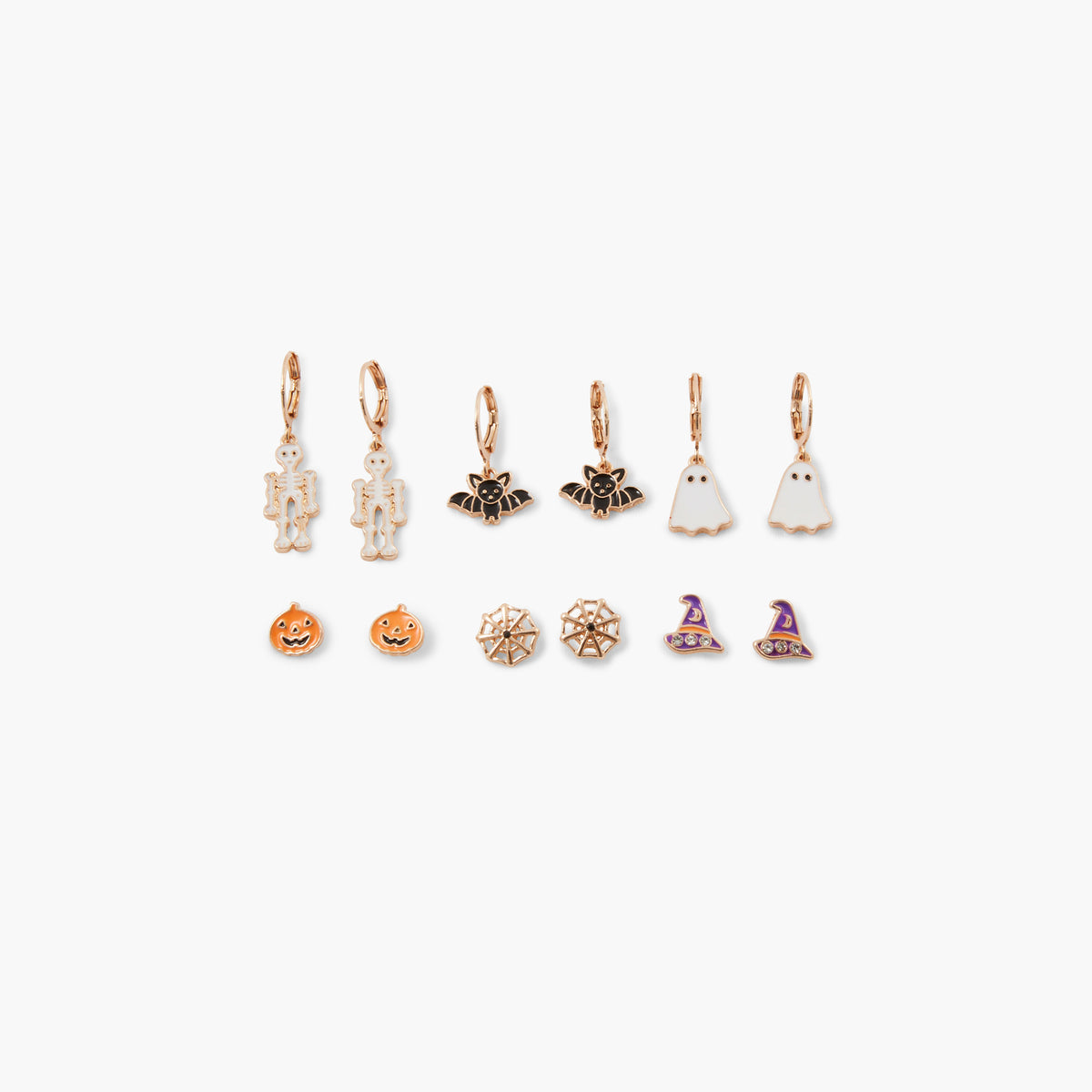 Set de 6 boucles d'oreilles Halloween