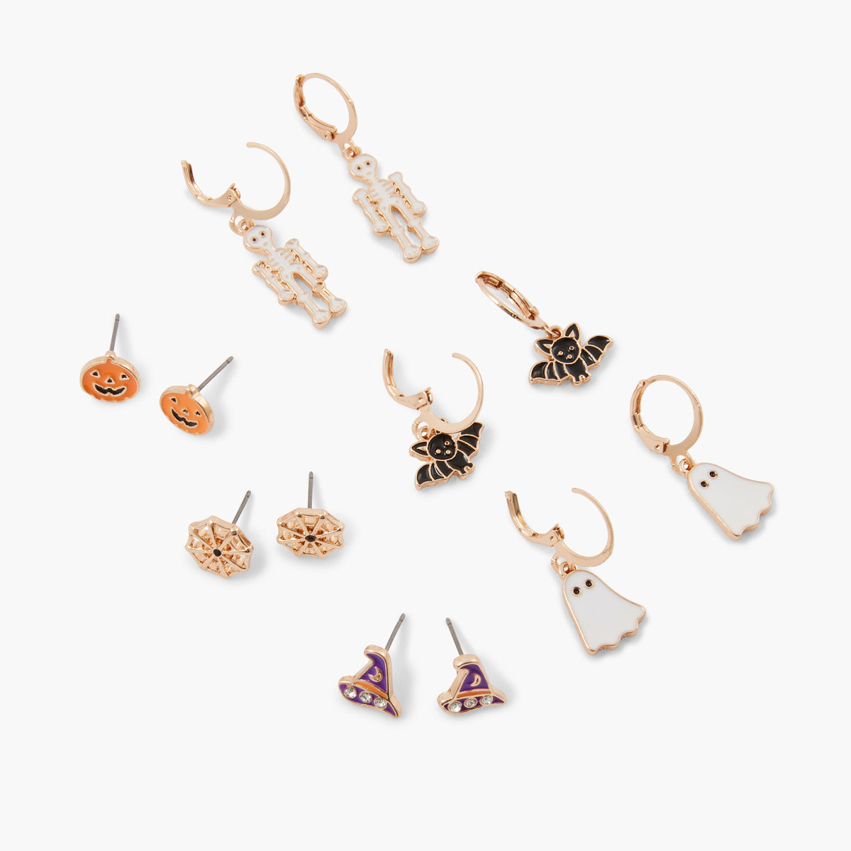 Set de 6 boucles d'oreilles Halloween