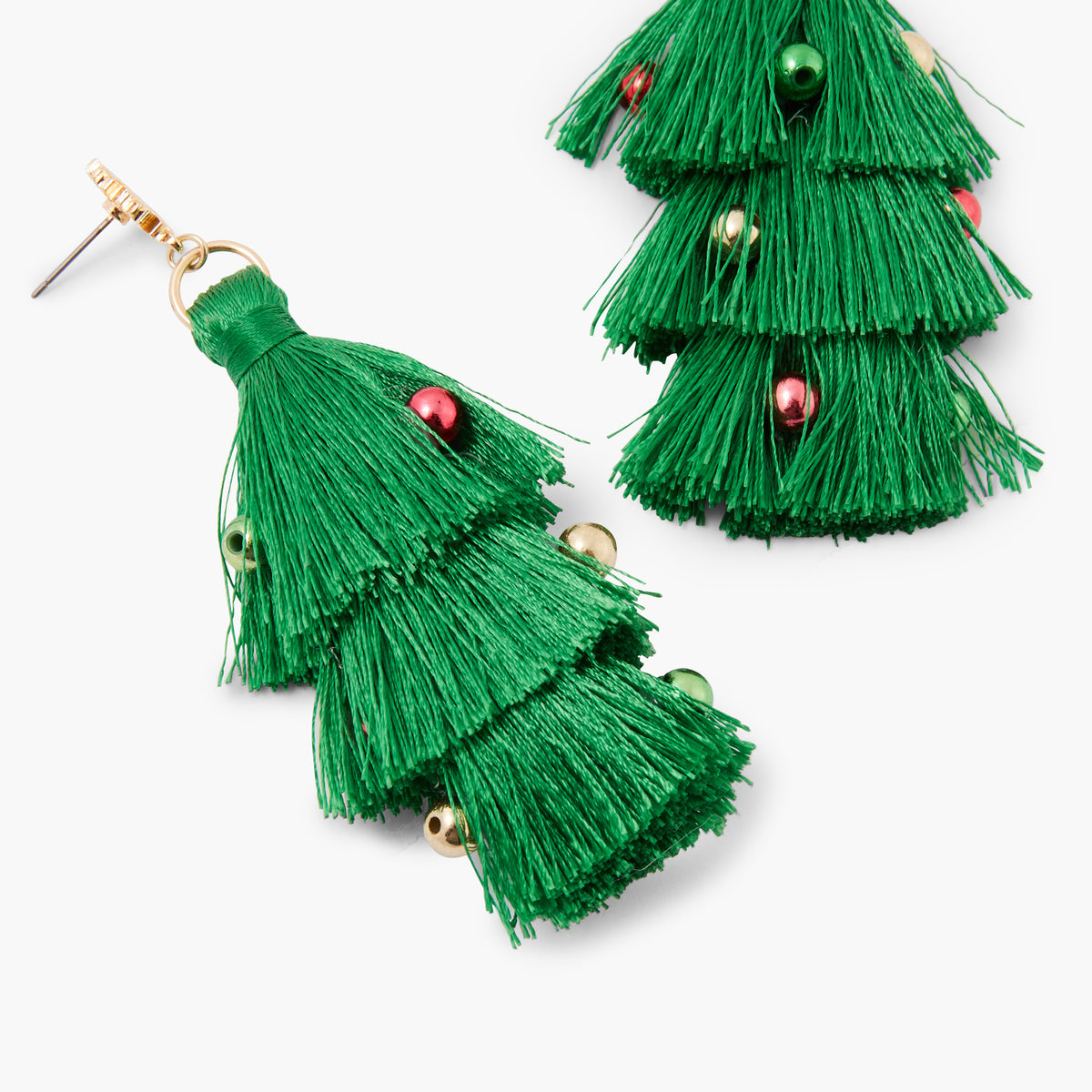 Boucles d'oreilles sapins pompons