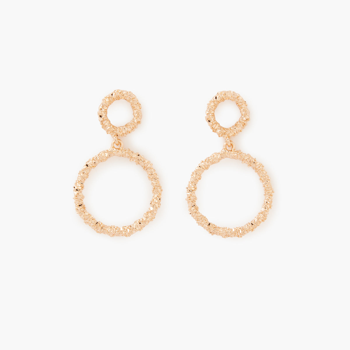 Boucles d'oreilles double cercle doré