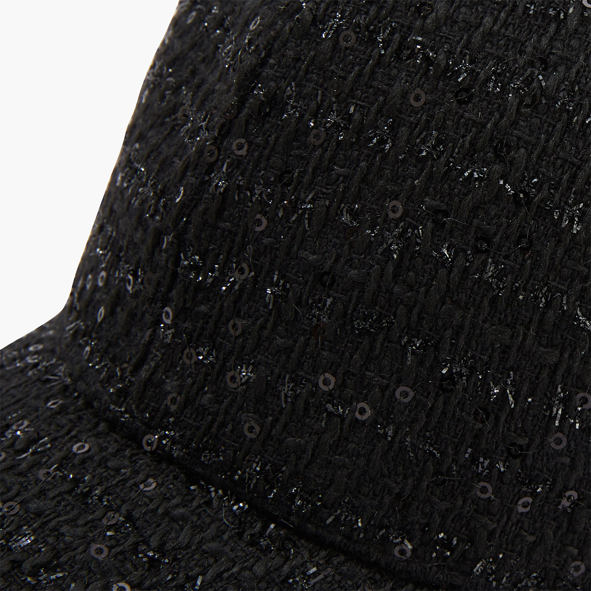 Casquette noire tweed et lurex